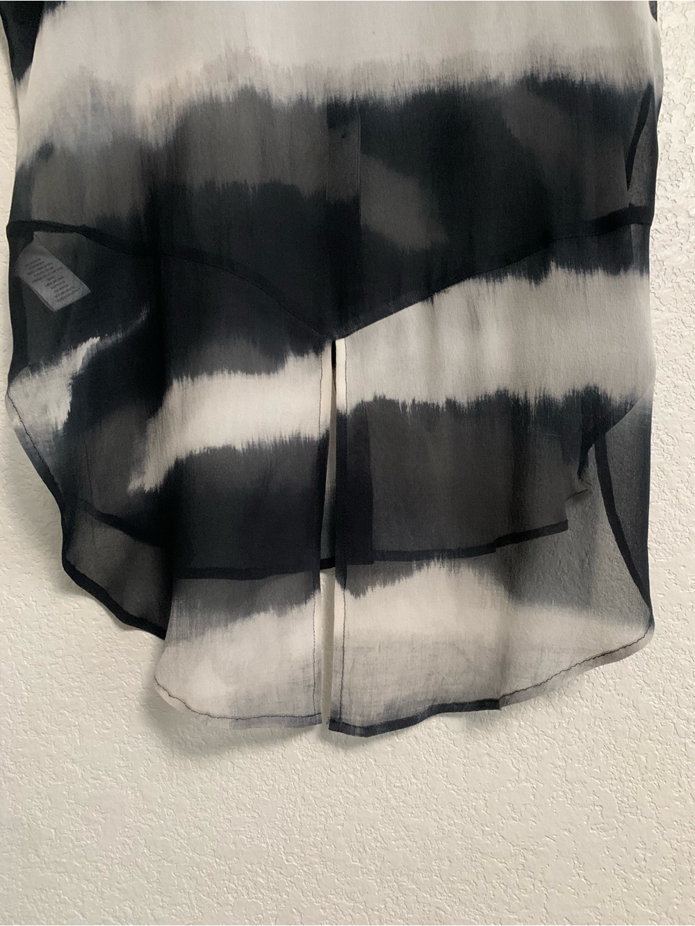 Go Silk Top Blouse Womens M Silk Tie Dye Button Up Tunic Sheer Boho Beach Artsy - Picture 12 of 16